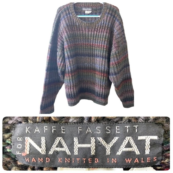 Kaffe Fassett for NAHYAT Hand Knitted in Wales Sweater 50/50 Wool/Silk - Picture 1 of 10